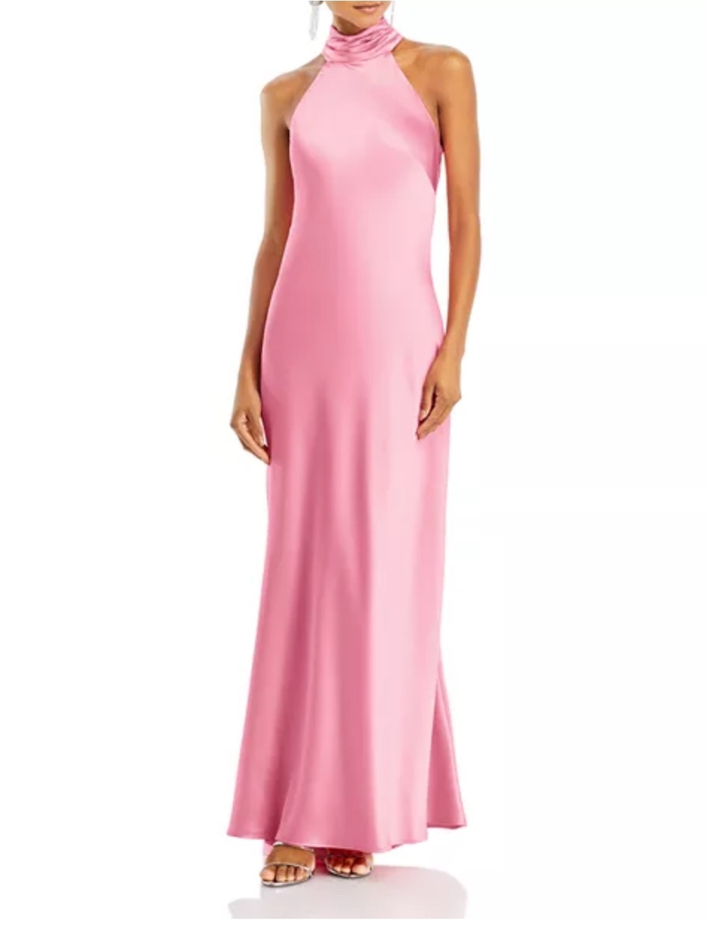Aqua Sleeveless Satin Gown